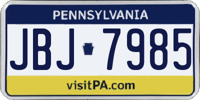 PA license plate JBJ7985