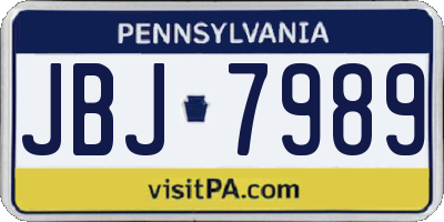 PA license plate JBJ7989