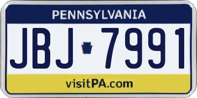 PA license plate JBJ7991