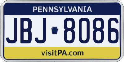 PA license plate JBJ8086