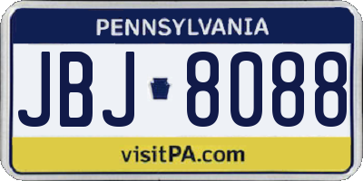 PA license plate JBJ8088