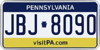 PA license plate JBJ8090
