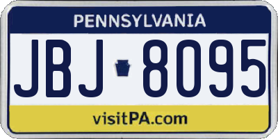 PA license plate JBJ8095