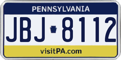 PA license plate JBJ8112
