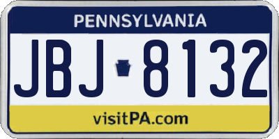 PA license plate JBJ8132