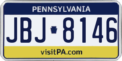 PA license plate JBJ8146