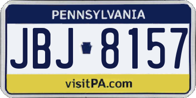 PA license plate JBJ8157
