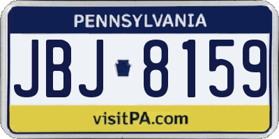 PA license plate JBJ8159