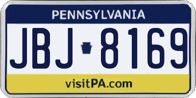 PA license plate JBJ8169