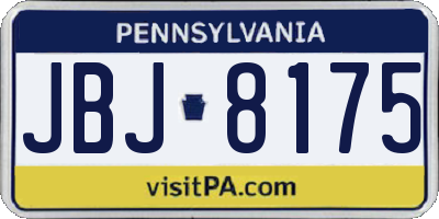 PA license plate JBJ8175