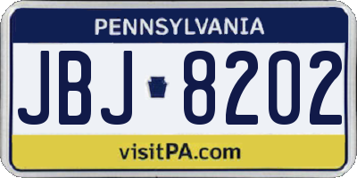PA license plate JBJ8202