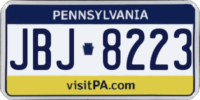 PA license plate JBJ8223
