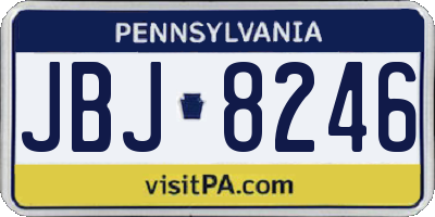 PA license plate JBJ8246