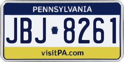 PA license plate JBJ8261