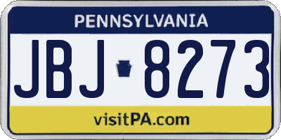 PA license plate JBJ8273