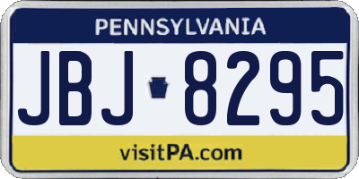 PA license plate JBJ8295