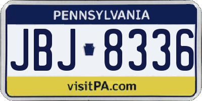 PA license plate JBJ8336