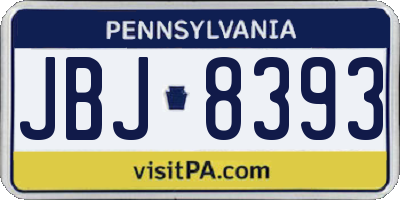 PA license plate JBJ8393