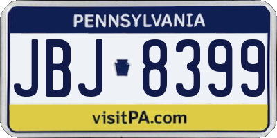 PA license plate JBJ8399