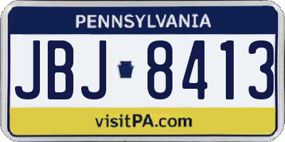 PA license plate JBJ8413