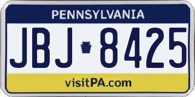 PA license plate JBJ8425