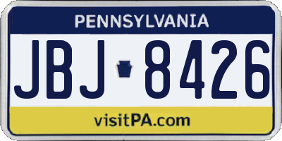 PA license plate JBJ8426