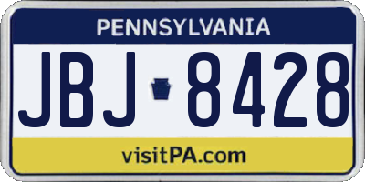 PA license plate JBJ8428