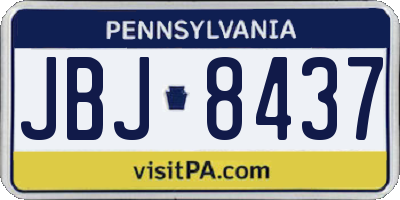 PA license plate JBJ8437