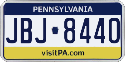 PA license plate JBJ8440