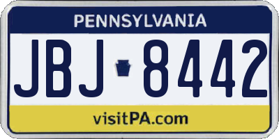 PA license plate JBJ8442