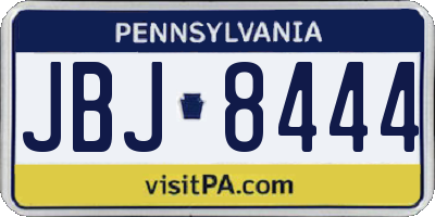 PA license plate JBJ8444