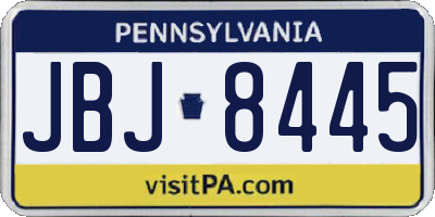 PA license plate JBJ8445