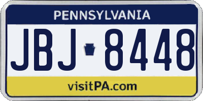 PA license plate JBJ8448