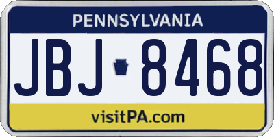 PA license plate JBJ8468