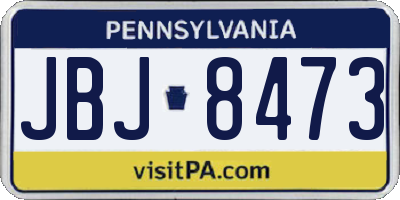 PA license plate JBJ8473