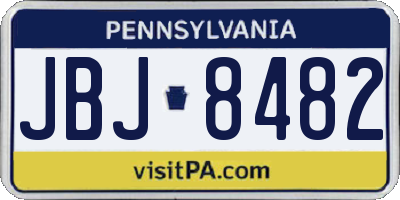 PA license plate JBJ8482