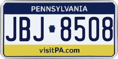 PA license plate JBJ8508