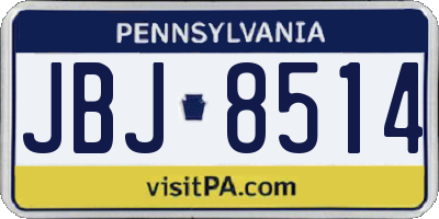 PA license plate JBJ8514