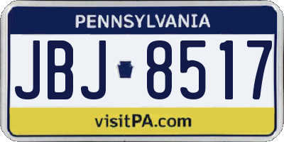 PA license plate JBJ8517