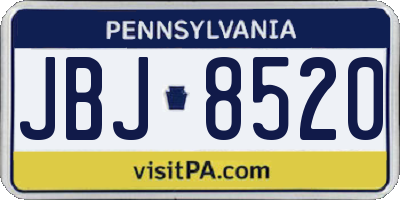 PA license plate JBJ8520