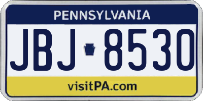 PA license plate JBJ8530