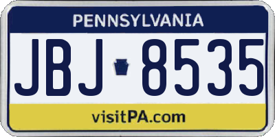 PA license plate JBJ8535