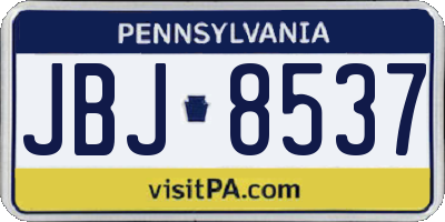 PA license plate JBJ8537