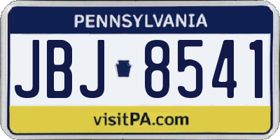 PA license plate JBJ8541