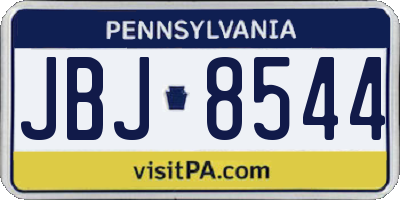PA license plate JBJ8544