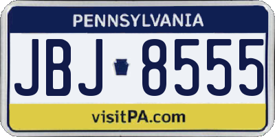 PA license plate JBJ8555