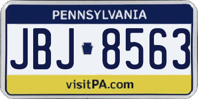 PA license plate JBJ8563