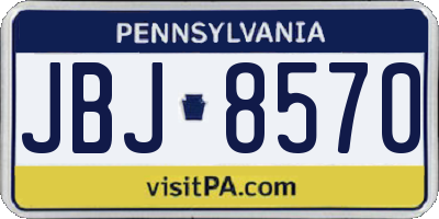 PA license plate JBJ8570