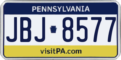 PA license plate JBJ8577