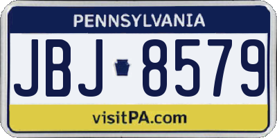 PA license plate JBJ8579